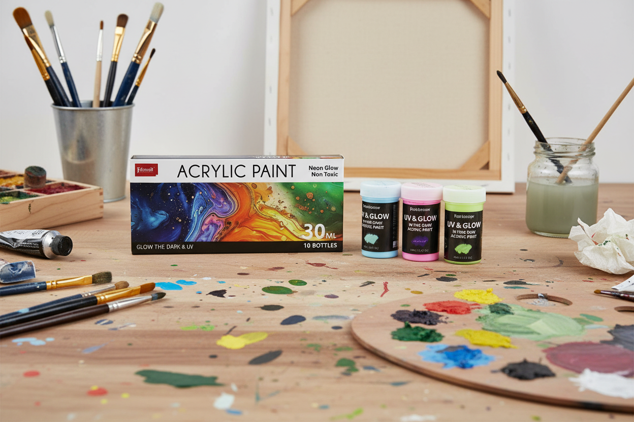 Neon Glow Non Toxic Acrylic Paint 30 ml  Acrylic Painting for Artist