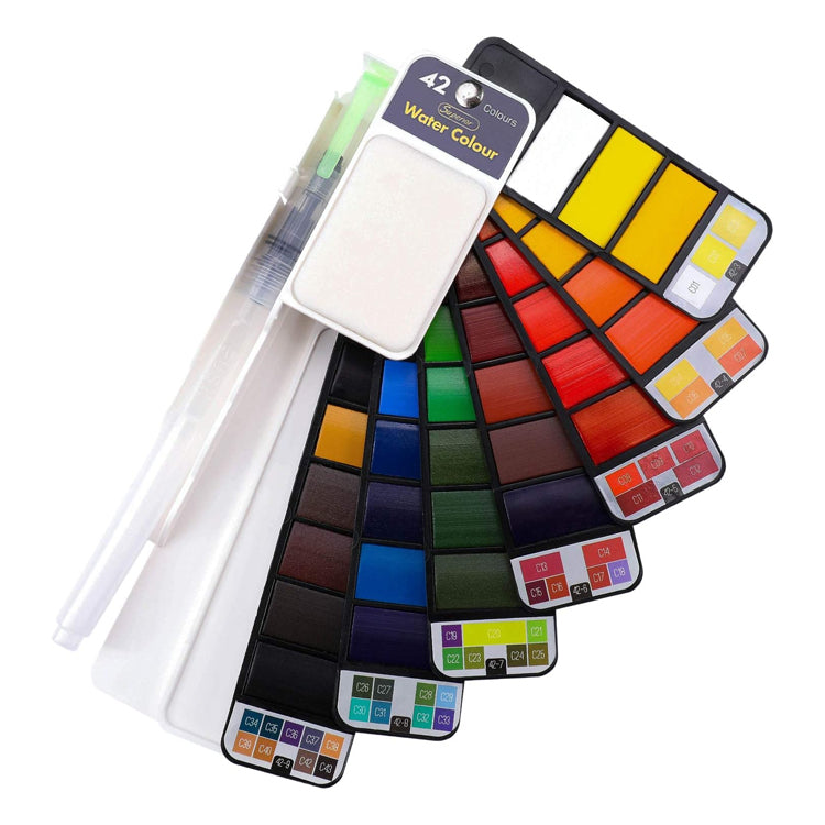 Wholesale 25 Colors Artist Mini Portable Solid Watercolor Pigment Paint Set Box Pocket with 1 Brush Pen