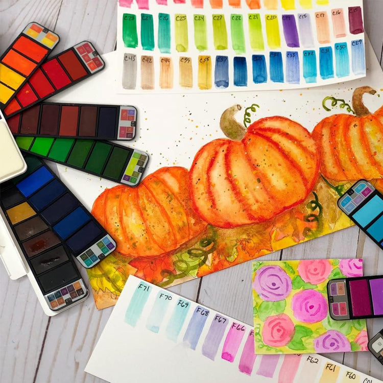 Wholesale 25 Colors Artist Mini Portable Solid Watercolor Pigment Paint Set Box Pocket with 1 Brush Pen