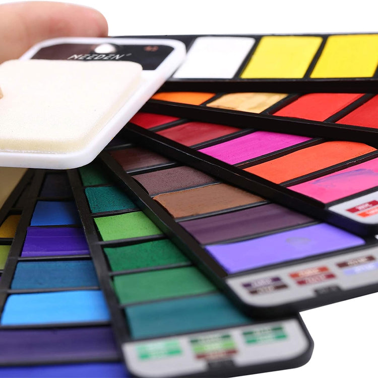 Wholesale 25 Colors Artist Mini Portable Solid Watercolor Pigment Paint Set Box Pocket with 1 Brush Pen